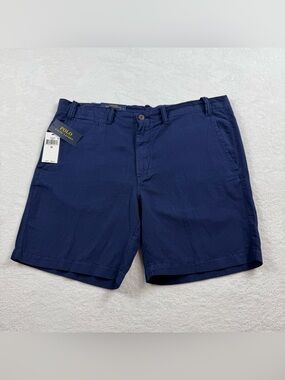 Polo by Ralph Lauren linen blend chino shorts men’s size 36 navy blue flat front